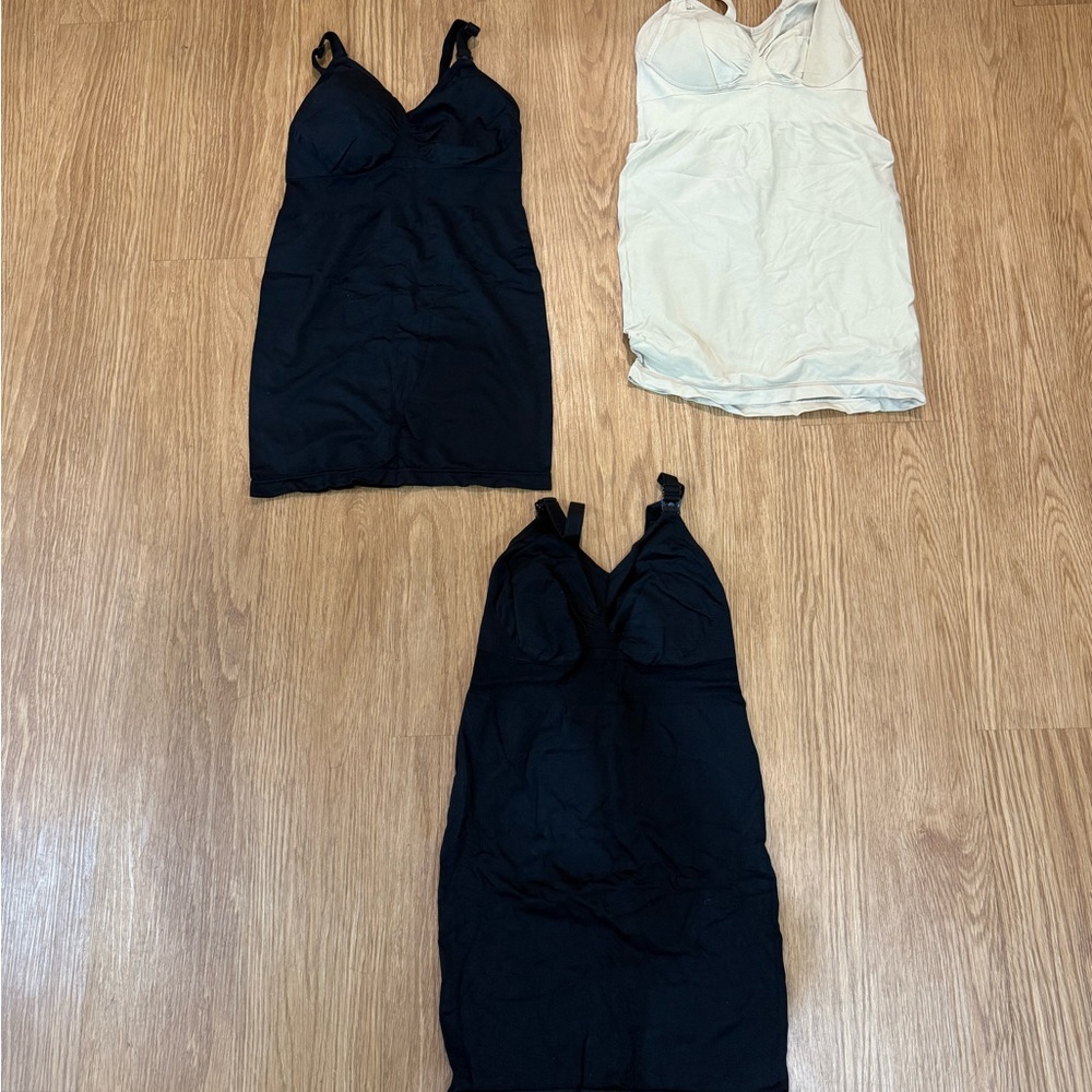 Black and beign breast feeding /nursing body suits size M